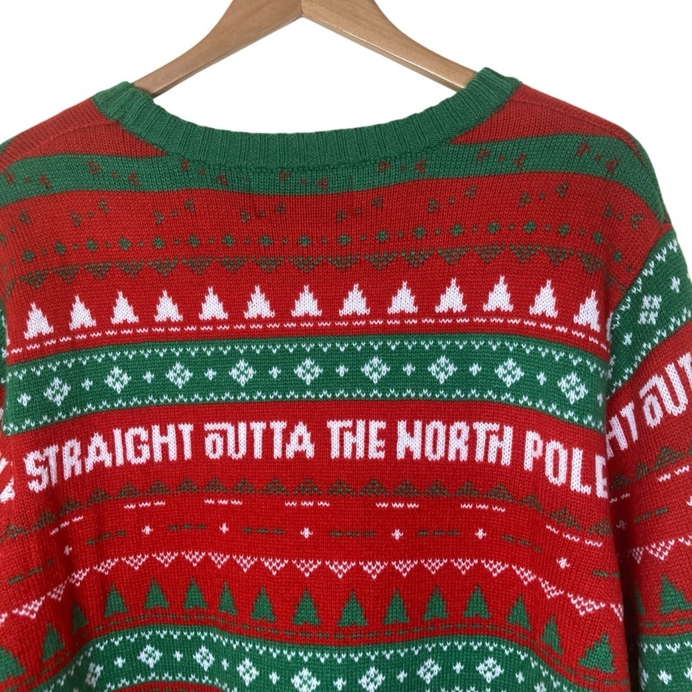 Rudolph the Red Nosed Reindeer Christmas Sweater 2XL Straight Outta North Pole - Picture 7 of 14